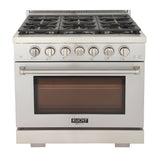 Kucht Professional 36 in. 5.2 cu ft. Natural Gas Range - KFX360-S