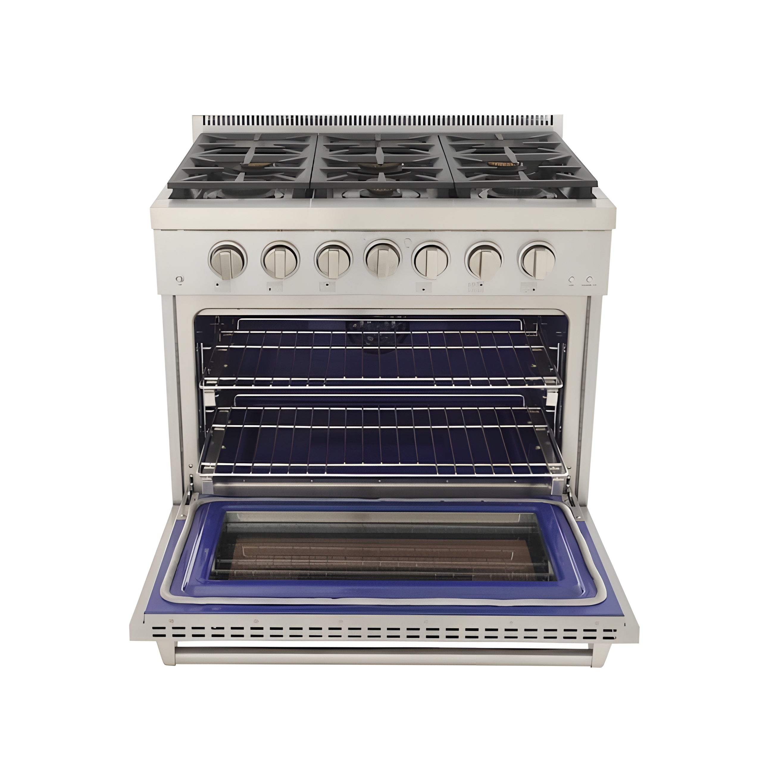 Kucht 48" Pro-Style Natural Gas Dual Fuel Range with 4 Burners in Stainless Steel - KDF482-S