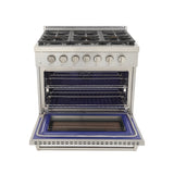 Kucht 48" Pro-Style Natural Gas Dual Fuel Range with 4 Burners in Stainless Steel - KDF482-S