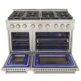 Kucht Appliance Package - 48 inch Propane Gas Range in Stainless Steel and Wall Range Hood - AP-KFX480/LP
