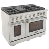 Kucht Professional 48" 6.7 cu. ft. Natural Gas Range in Stainless Steel with True Simmer Burners - KFX4800X-S