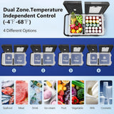 AOBOSI Portable Refrigerator on Wheels Dual Door Dual Zone 45qt/42L - J42