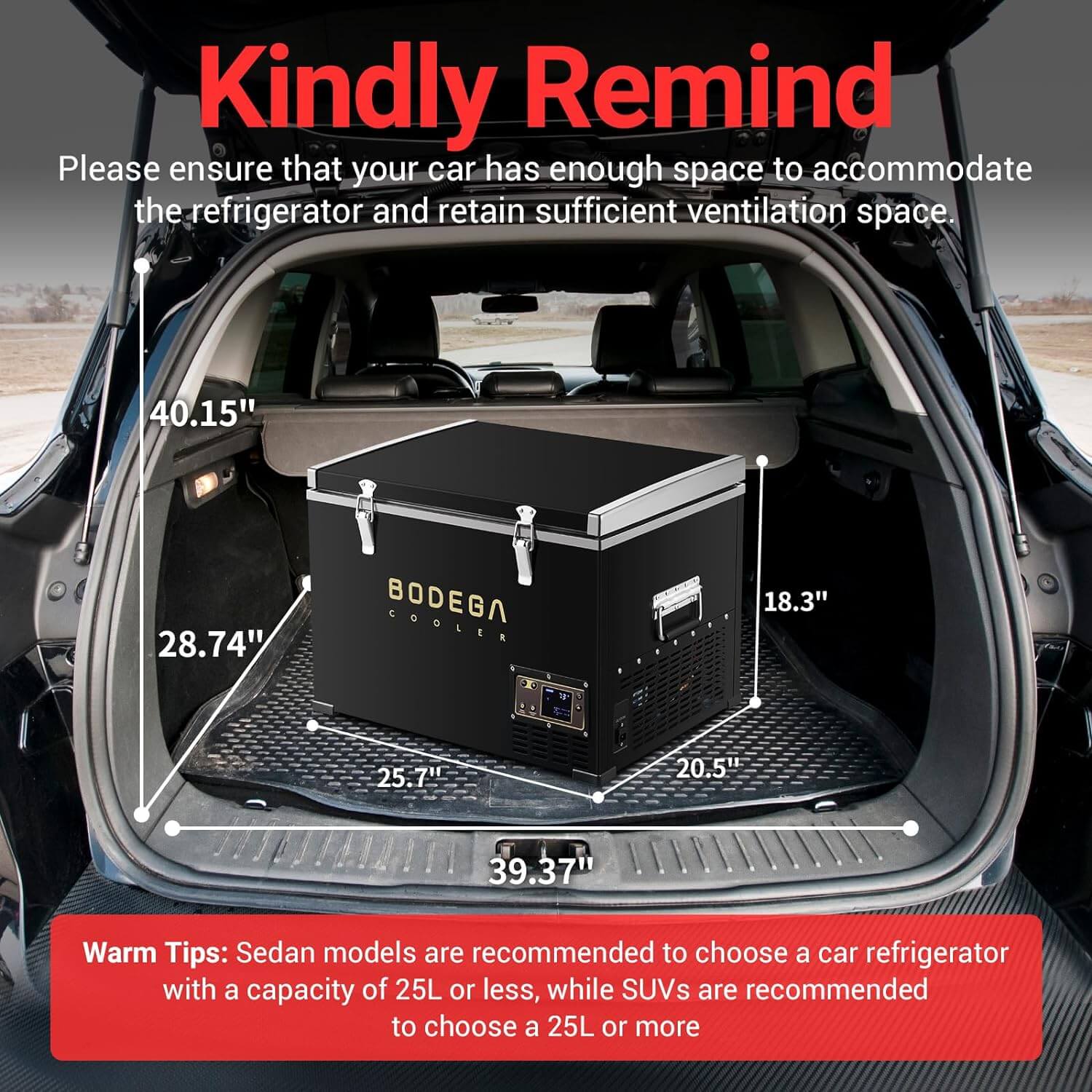 BODEGAcooler Portable Refridgerator 48Qt/45L with a Basket - BD45