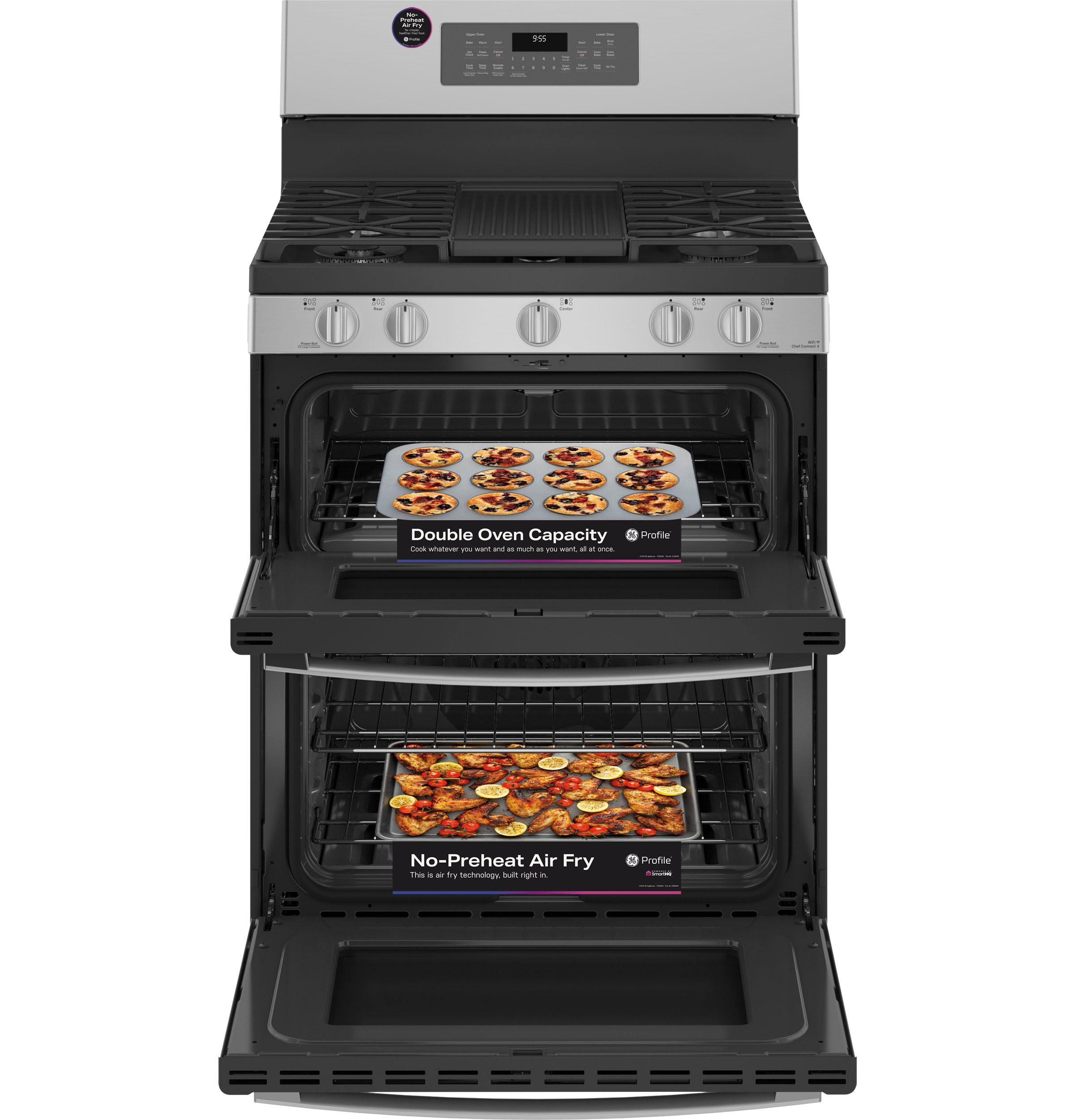 GE APPLIANCES PGB965YPFS GE Profile(TM) 30" Free-Standing Gas Double Oven Convection Fingerprint Resistant Range with No Preheat Air Fry -  PGB965YPFS