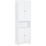 HomCom Tall Narrow Bathroom Storage Cabinet with Doors and Shelf Adjustability - B08BCH9T6H-1