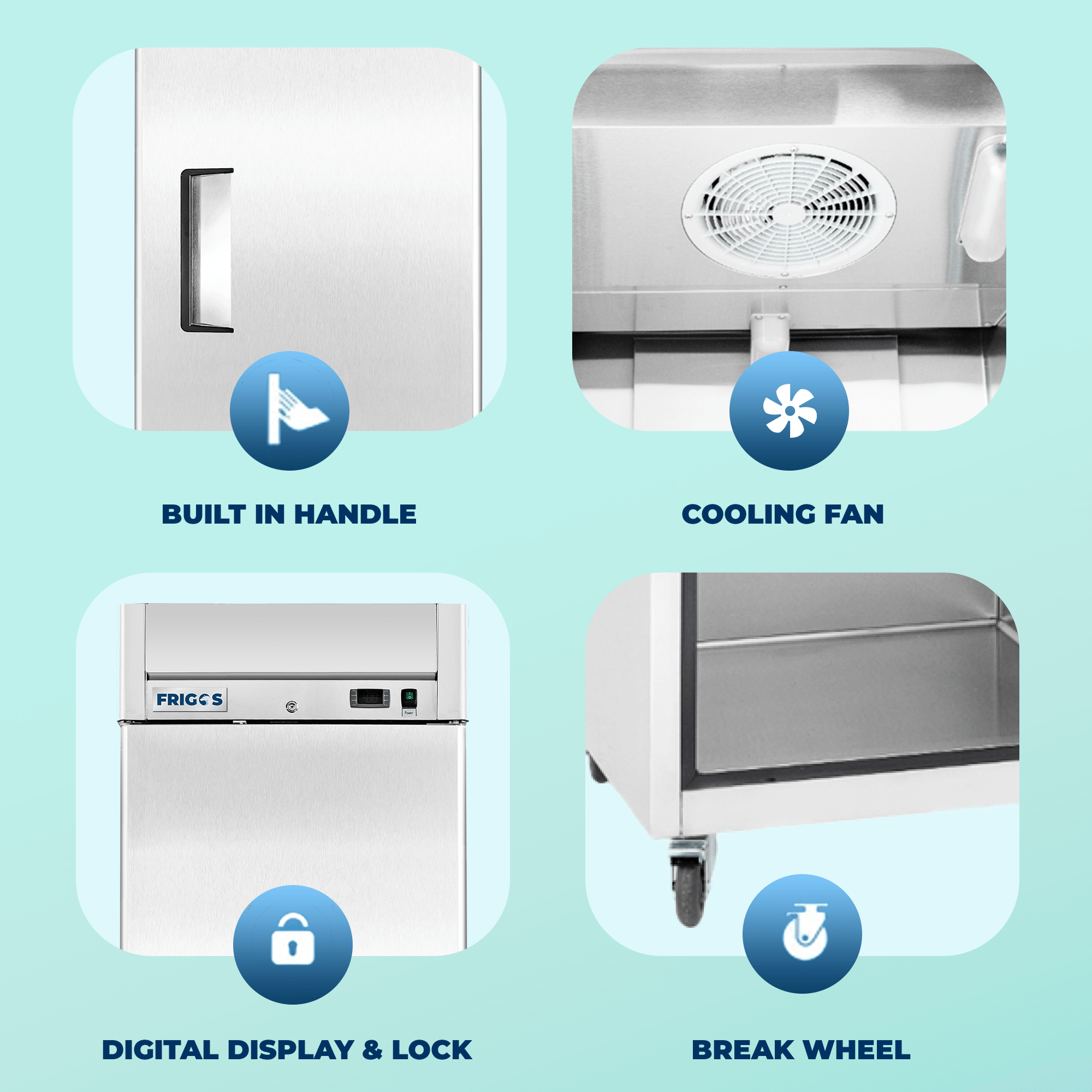 Frigos 27" Reach-In Refrigerator, Solid Single Door, 21 Cu Ft - FG-RF-1D