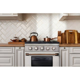 Kucht 30" Pro-Style Natural Gas Dual Fuel Range in White with Rose Gold Accents -  KDF302-W-ROSE