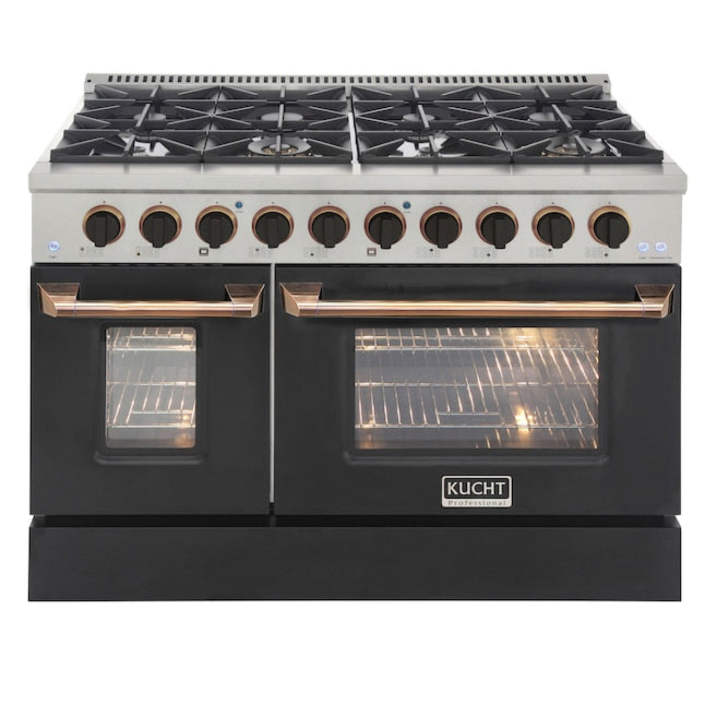 Kucht Professional 48" 6.7 cu. ft. Natural Gas Range in Black with True Simmer Burners - KFX4800X-BK