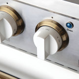 Kucht Signature 48 In. 6.7 cu ft. Natural Gas Range with White Door and Gold Accents - KNG481-W-GOLD