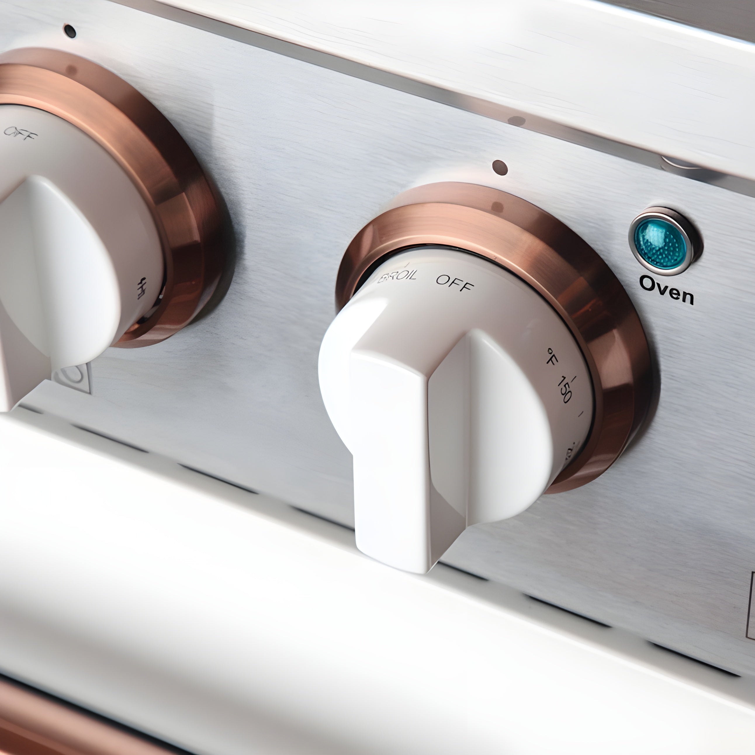 Kucht 48" Pro-Style Natural Gas Dual Fuel Range in White with Rose Gold Accents,  - KDF482-W-ROSE