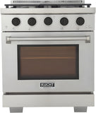 Kucht Professional 30" 4.2 cu. ft. Natural Gas Range in Stainless Steel with Black Accents - KFX300-K