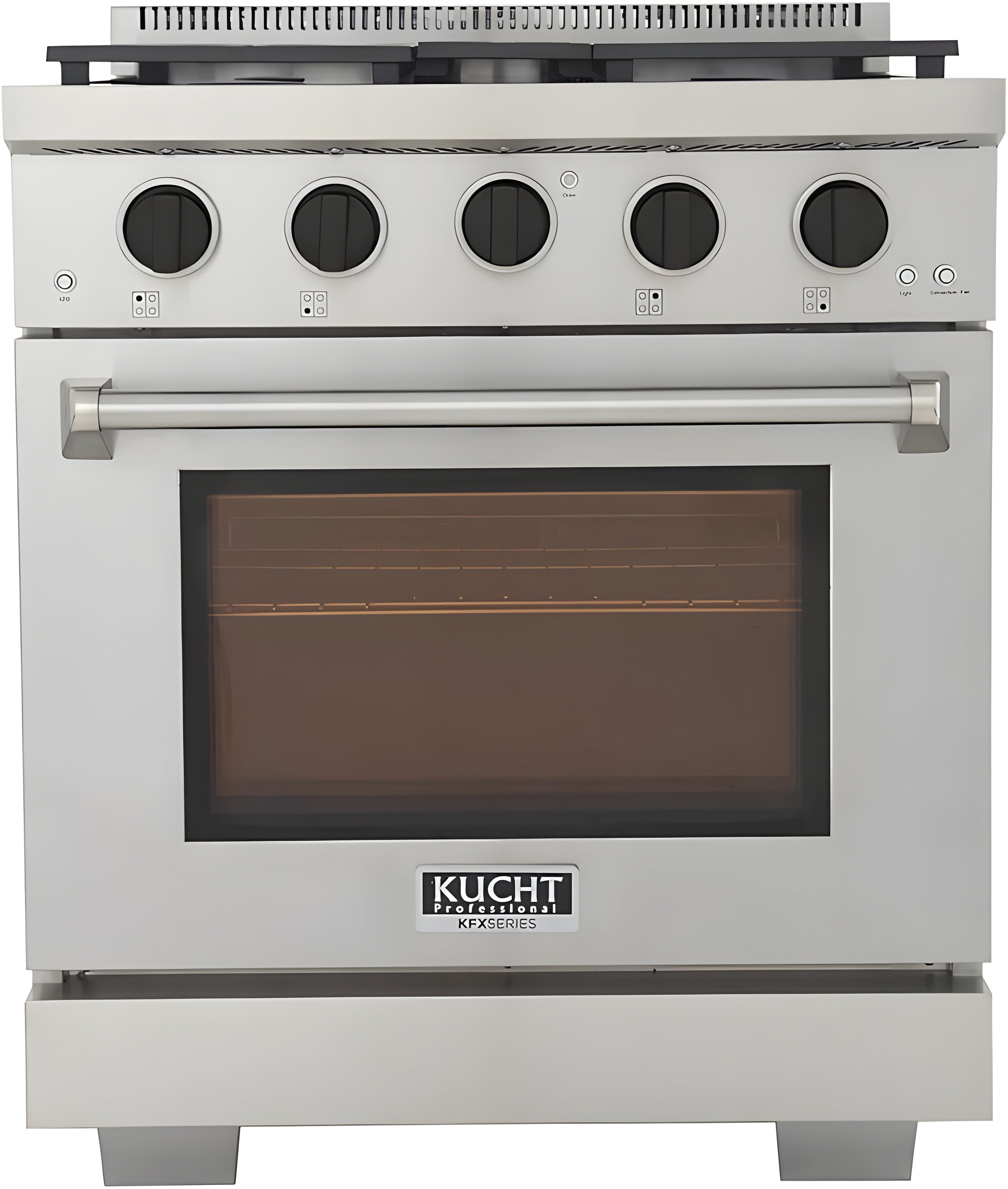 Kucht Professional 30" 4.2 cu. ft. Natural Gas Range in Stainless Steel with Black Accents - KFX300-K