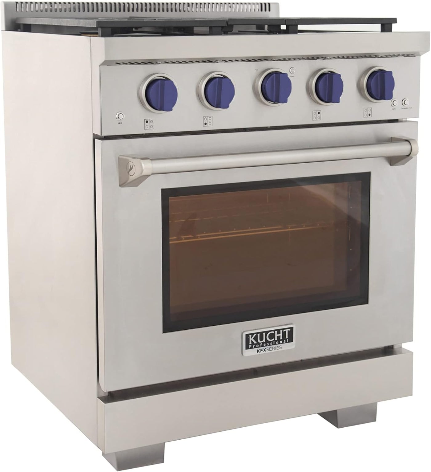 Kucht Professional 30" 4.2 cu. ft. Natural Gas Range in Stainless Steel with Blue Accents - KFX300-B