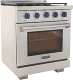 Kucht Professional 30" 4.2 cu. ft. Natural Gas Range in Stainless Steel with Blue Accents - KFX300-B