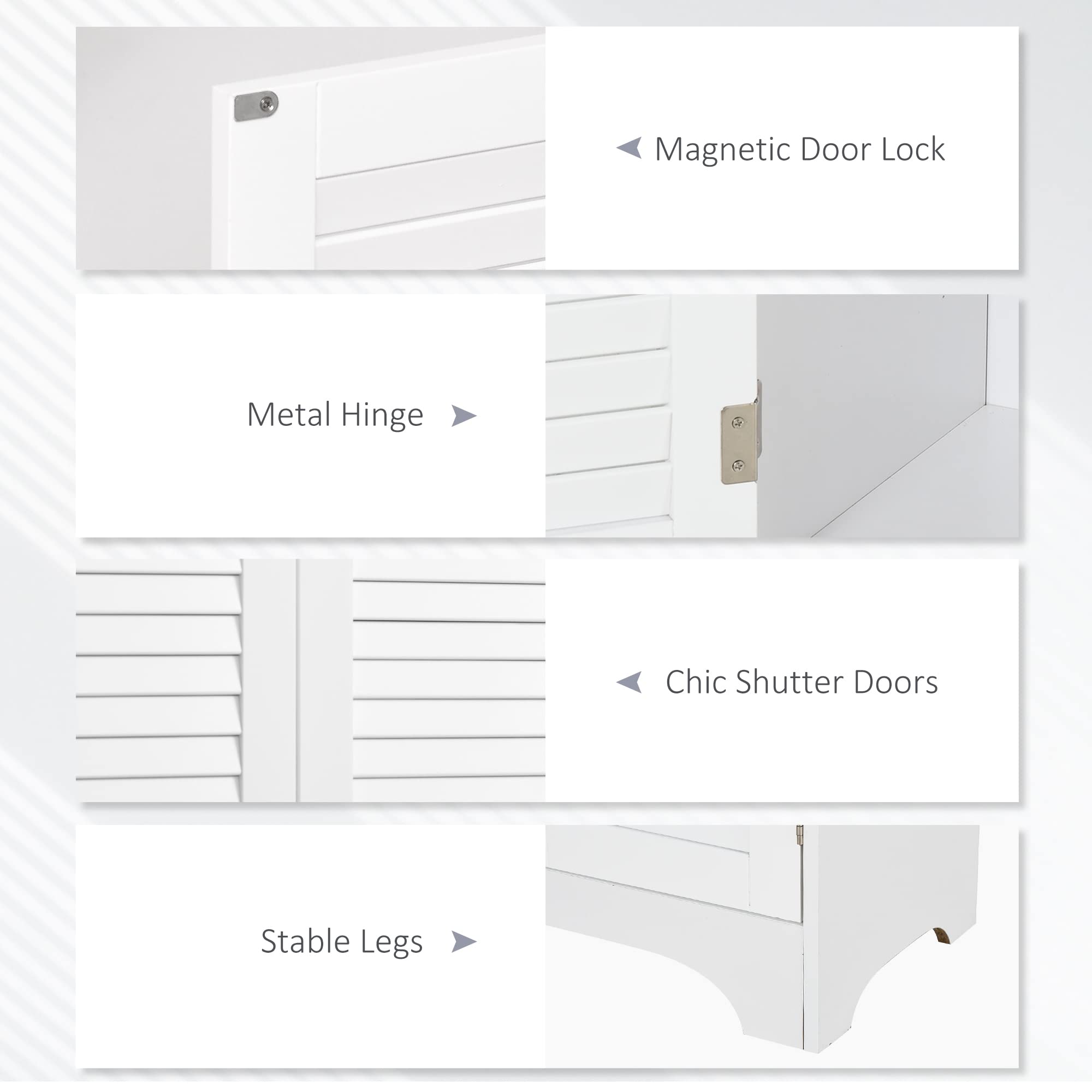 HomCom Tall Narrow Bathroom Storage Cabinet with Doors and Shelf Adjustability - B08BCH9T6H-1