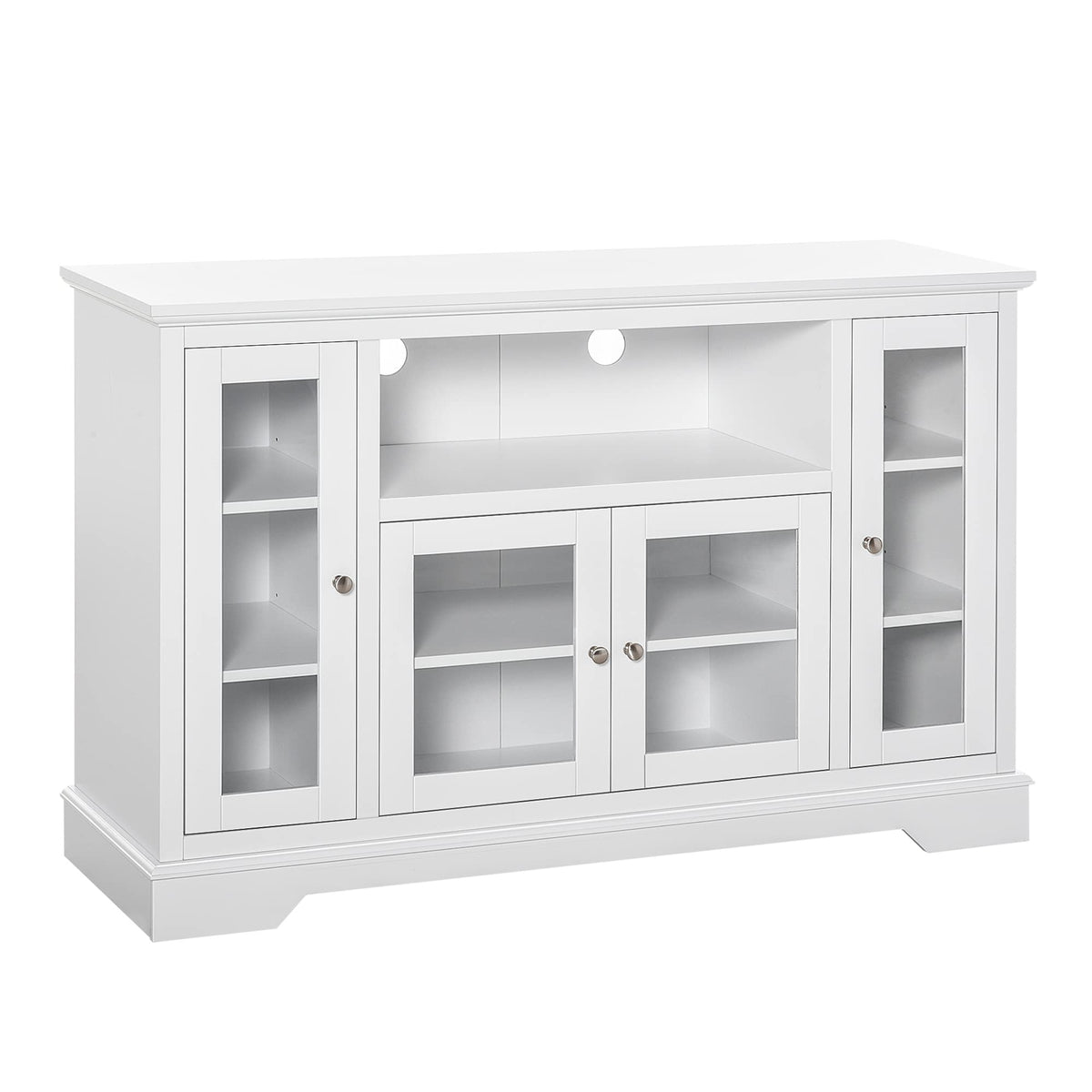 HomCom Sideboard Buffet Cabinet with Storage, Kitchen Cabinet Coffee Bar Cabinet with Glass Doors for Living Room, Kitchen, White - B08YN1ZYTJ