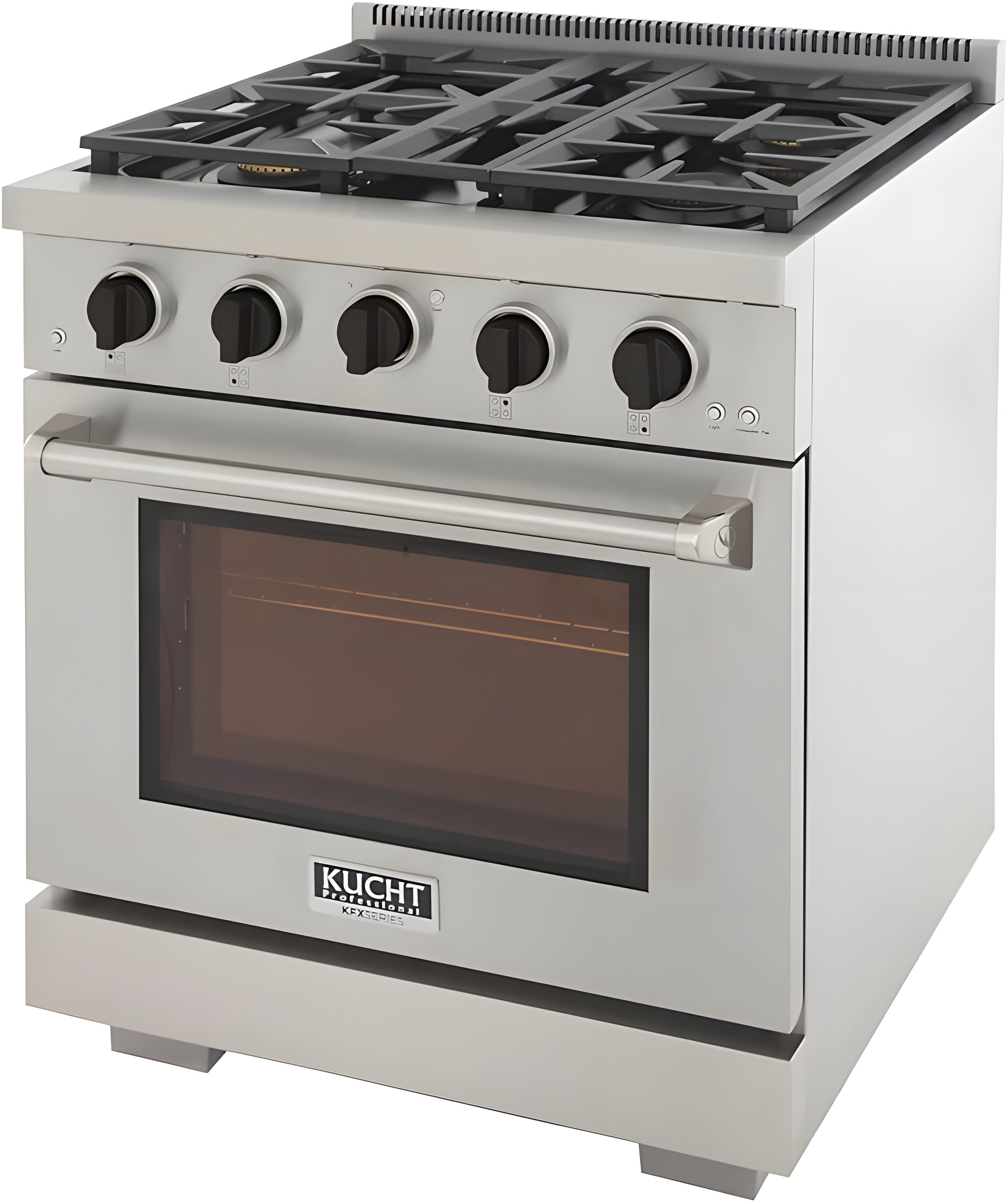 Kucht Professional 30" 4.2 cu. ft. Natural Gas Range in Stainless Steel with Black Accents - KFX300-K