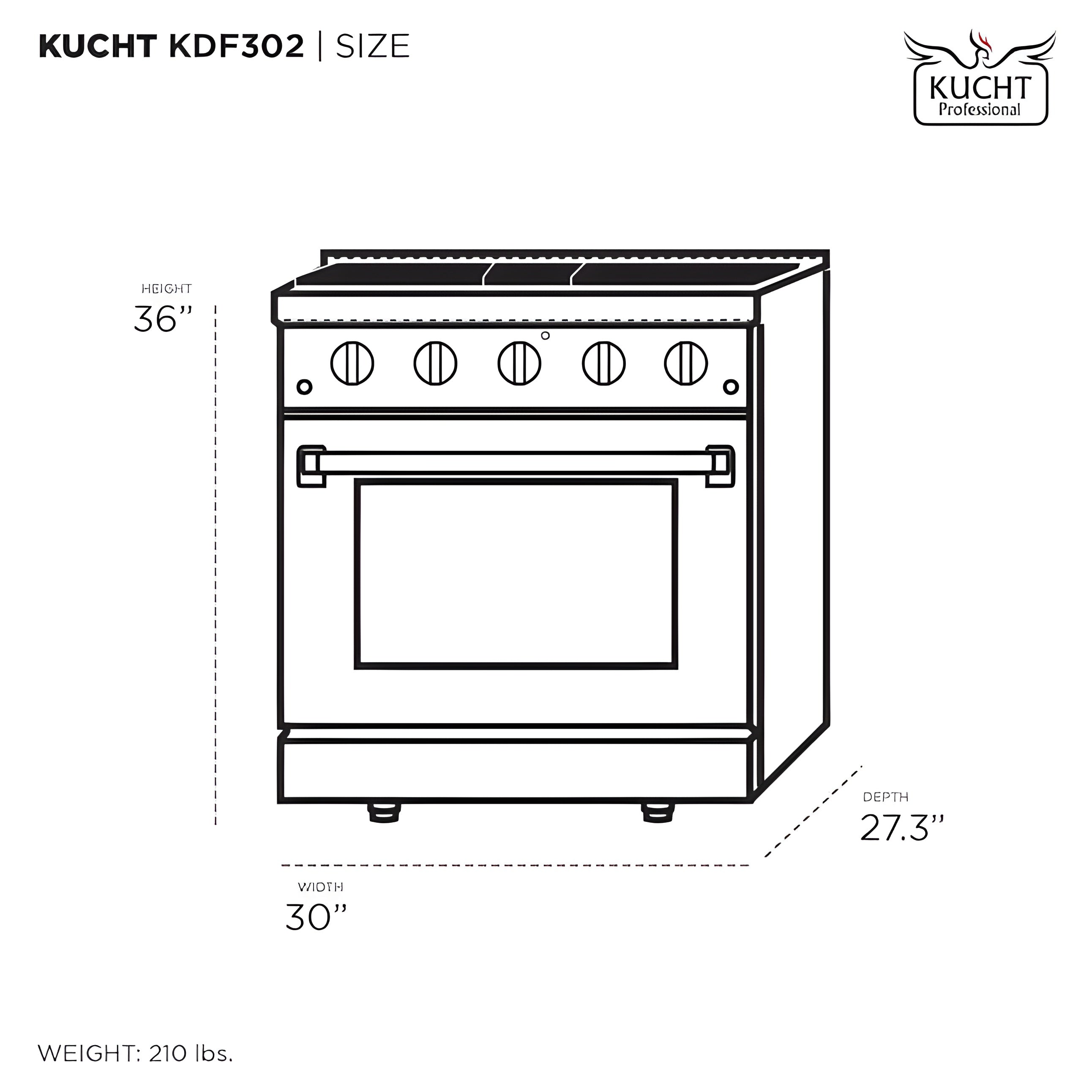 Kucht 30" Pro-Style Natural Gas Dual Fuel Range with 4 Burners in Olive Green - KDF302-OG