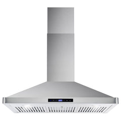 Cosmo Cosmo 4 Piece Kitchen Appliance Packages with 36" Freestanding Gas Range 36" Wall Mount Range Hood 24" Built-in Integrated Dishwasher & French Door