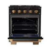 Kucht Gemstone Professional 30" 4.2 cu. ft. Propane Gas Range in Titanium Stainless Steel with Gold Accents -KEG303/LP