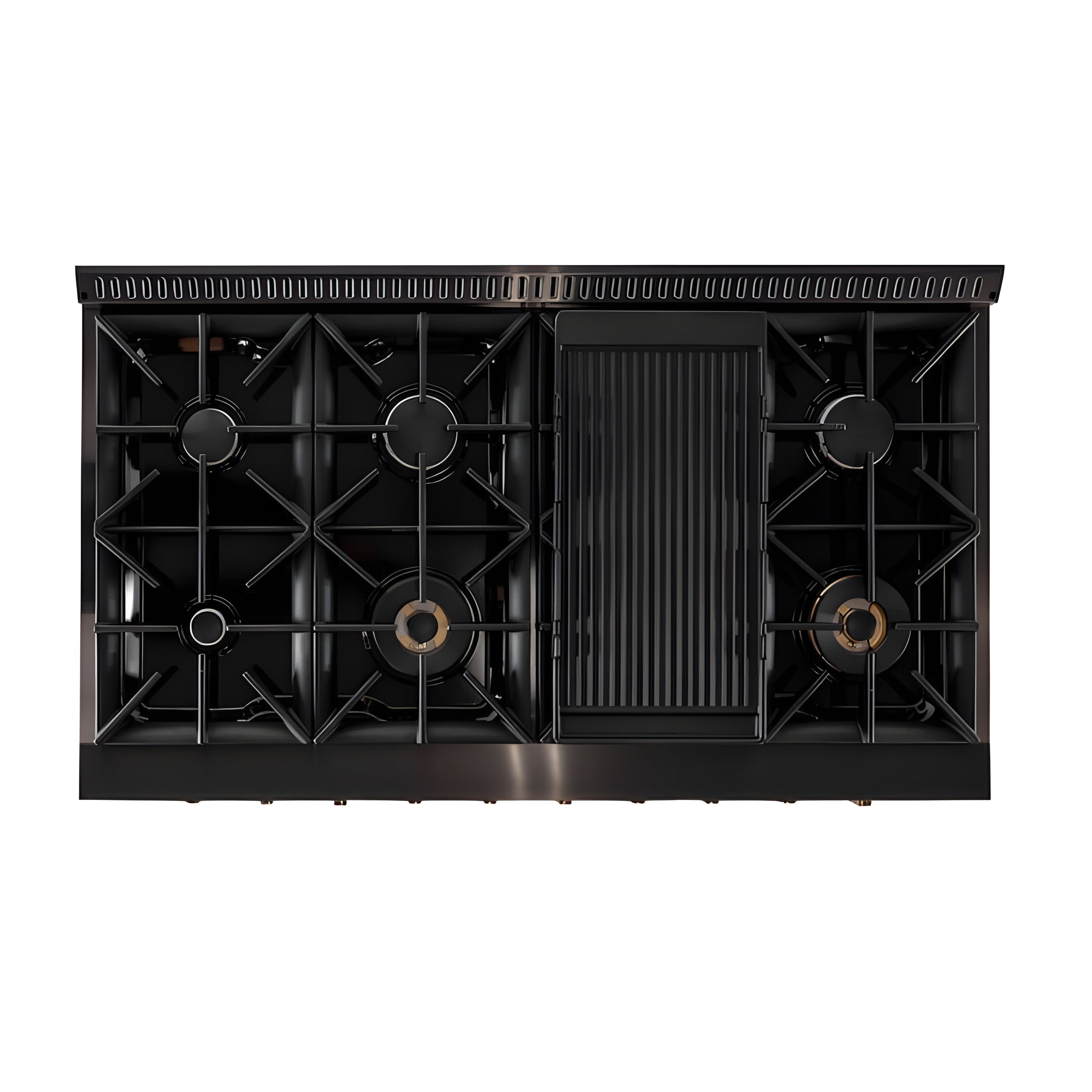 Kucht Gemstone Professional 48" 6.7 cu. ft. Natural Gas Range in Titanium Stainless Steel with Gold Accents - KEG483