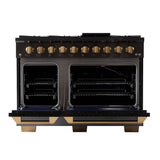 Kucht Gemstone Professional 48" 6.7 cu. ft. Natural Gas Range in Titanium Stainless Steel with Gold Accents - KEG483