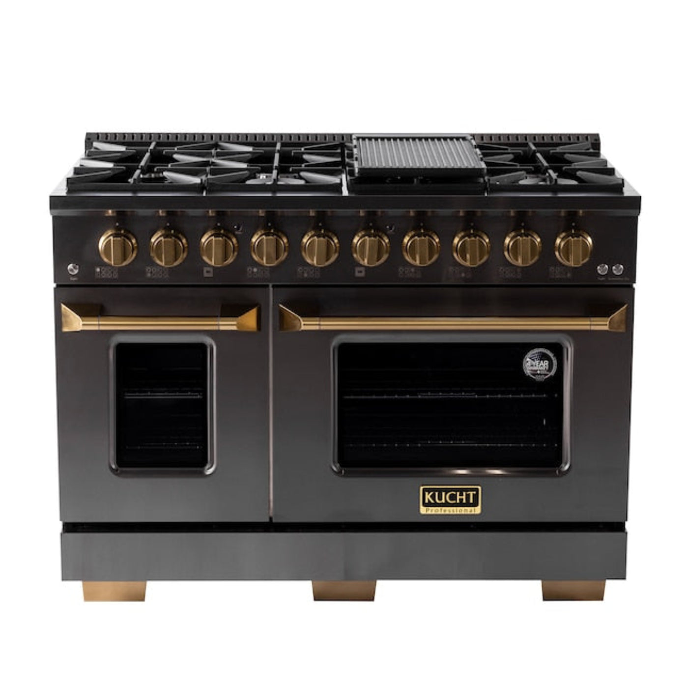 Kucht Professional 48" 6.7 cu. ft. Natural Gas Range in Black with True Simmer Burners - KFX4800X-BK
