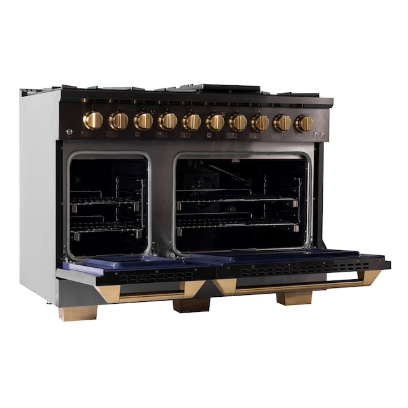 Kucht Professional 48" 6.7 cu. ft. Natural Gas Range in Black with True Simmer Burners - KFX4800X-BK
