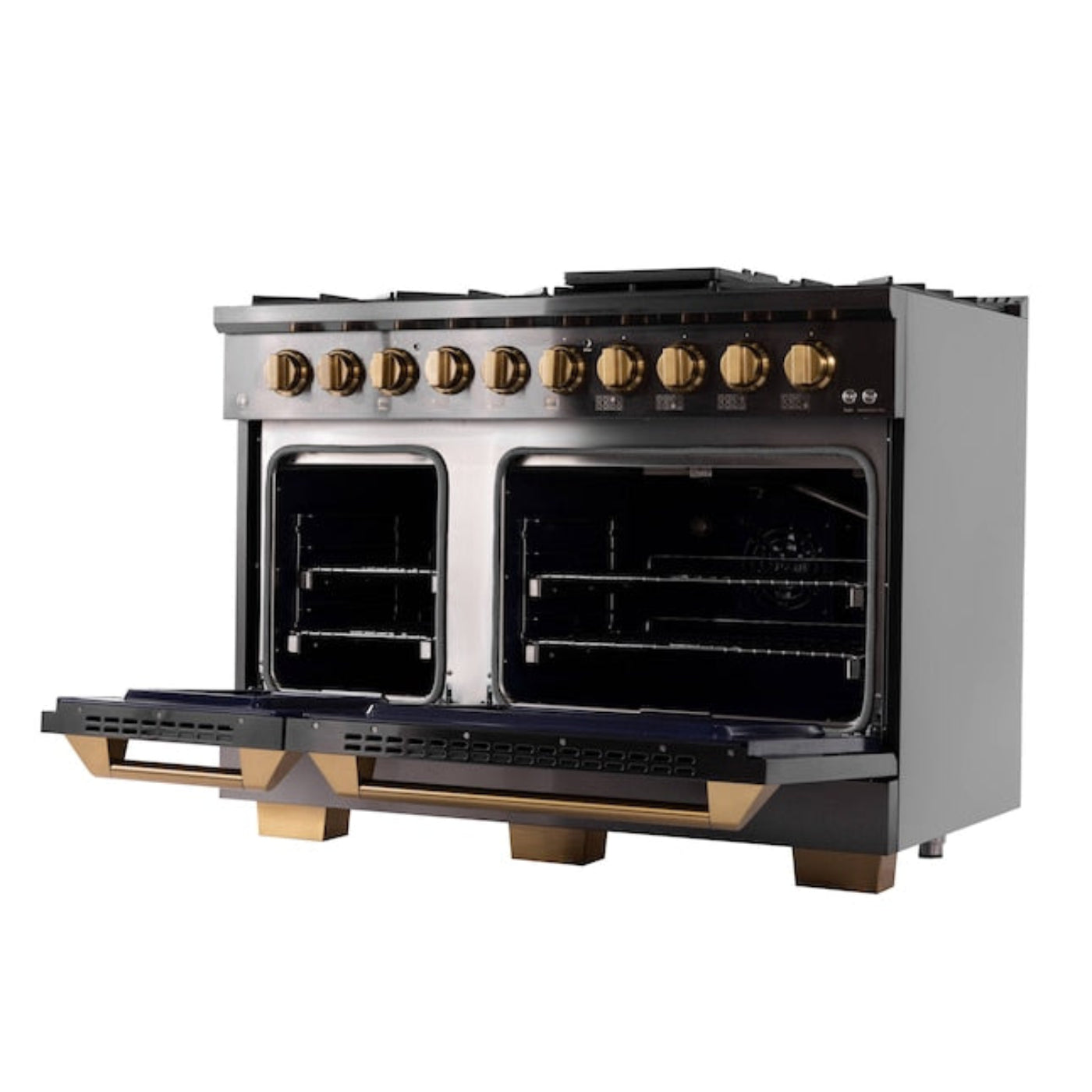 Kucht Professional 48" 6.7 cu. ft. Natural Gas Range in Black with True Simmer Burners - KFX4800X-BK