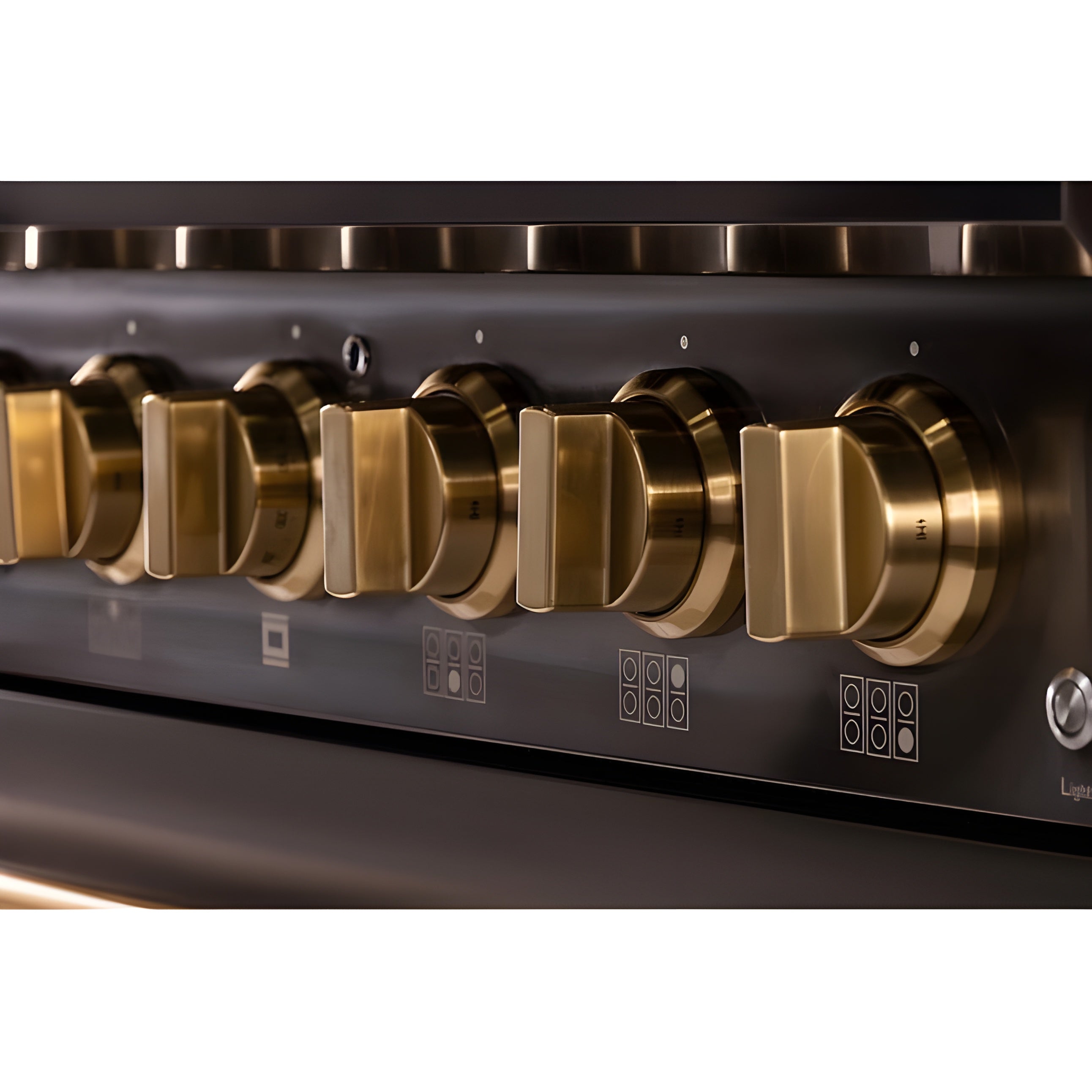 Kucht Gemstone Professional 30" 4.2 cu. ft. Natural Gas Range in Titanium Stainless Steel with Gold Accents - KEG303