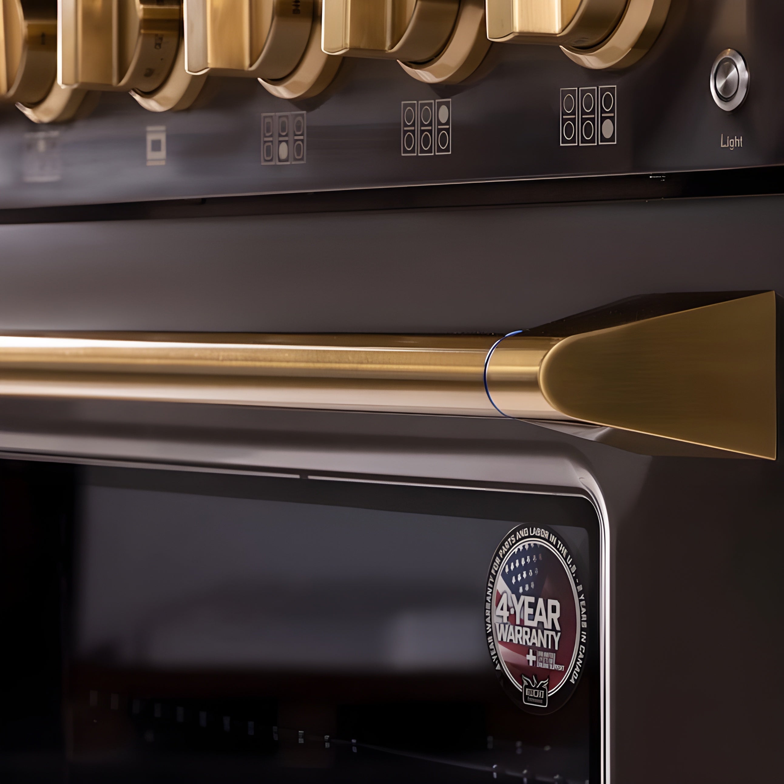 Kucht Gemstone Professional 30" 4.2 cu. ft. Natural Gas Range in Titanium Stainless Steel with Gold Accents - KEG303