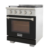 Kucht Professional 30" 4.2 cu. ft. Natural Gas Range in Black with Silver Accents - KFX300-BK