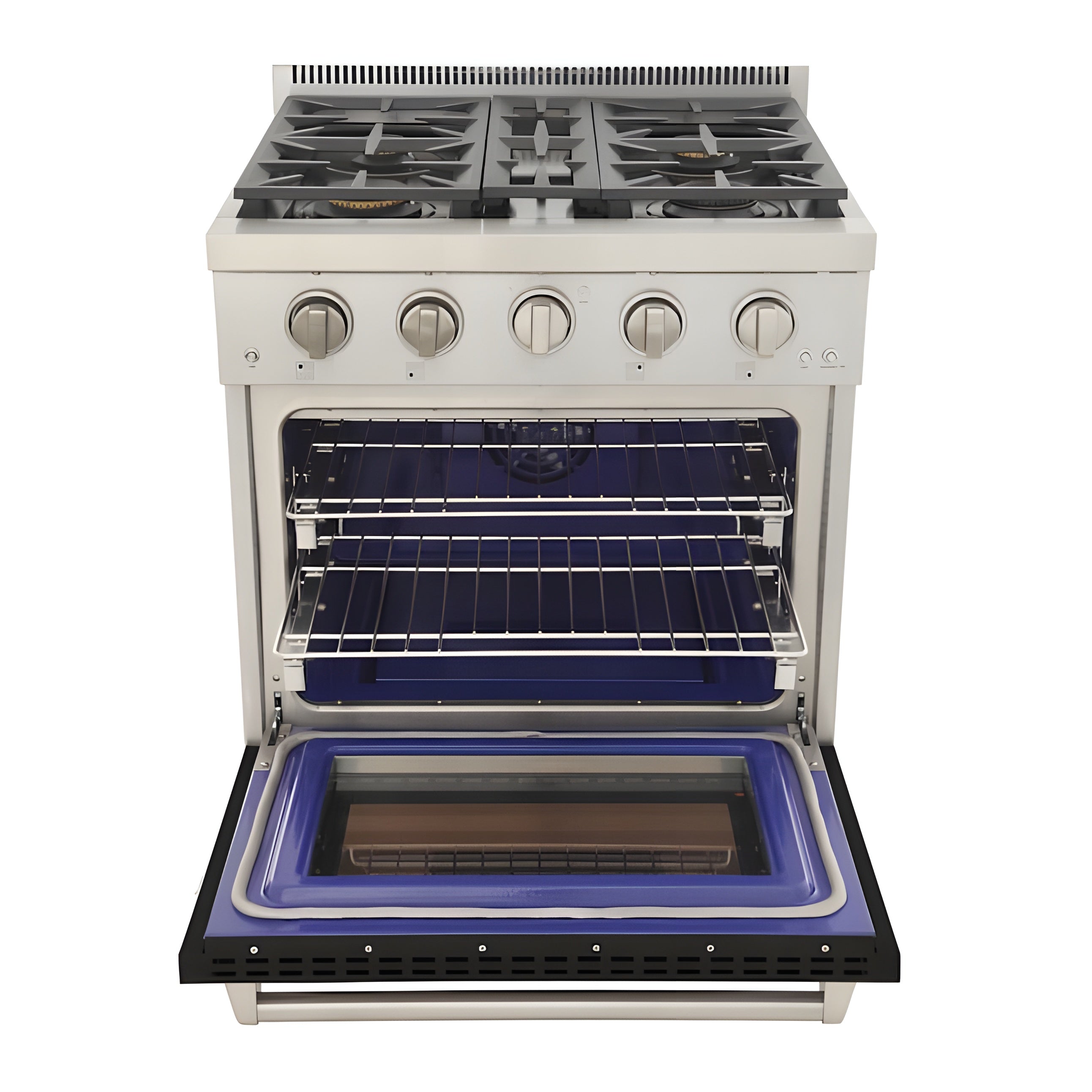 Kucht Professional 30" 4.2 cu. ft. Propane Gas Range in Black with Silver Accents - KFX300/LP-BK