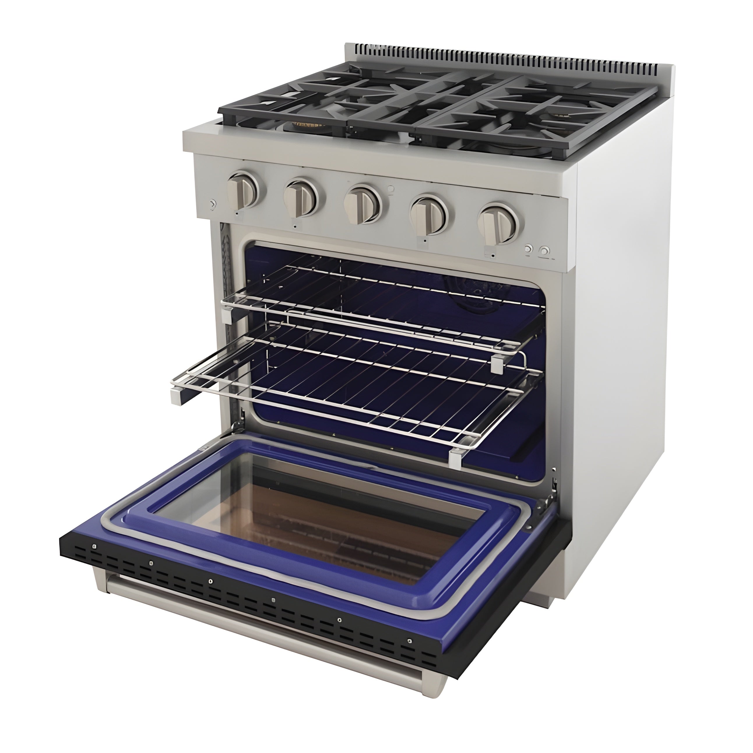 Kucht Professional 30" 4.2 cu. ft. Propane Gas Range in Black with Silver Accents - KFX300/LP-BK