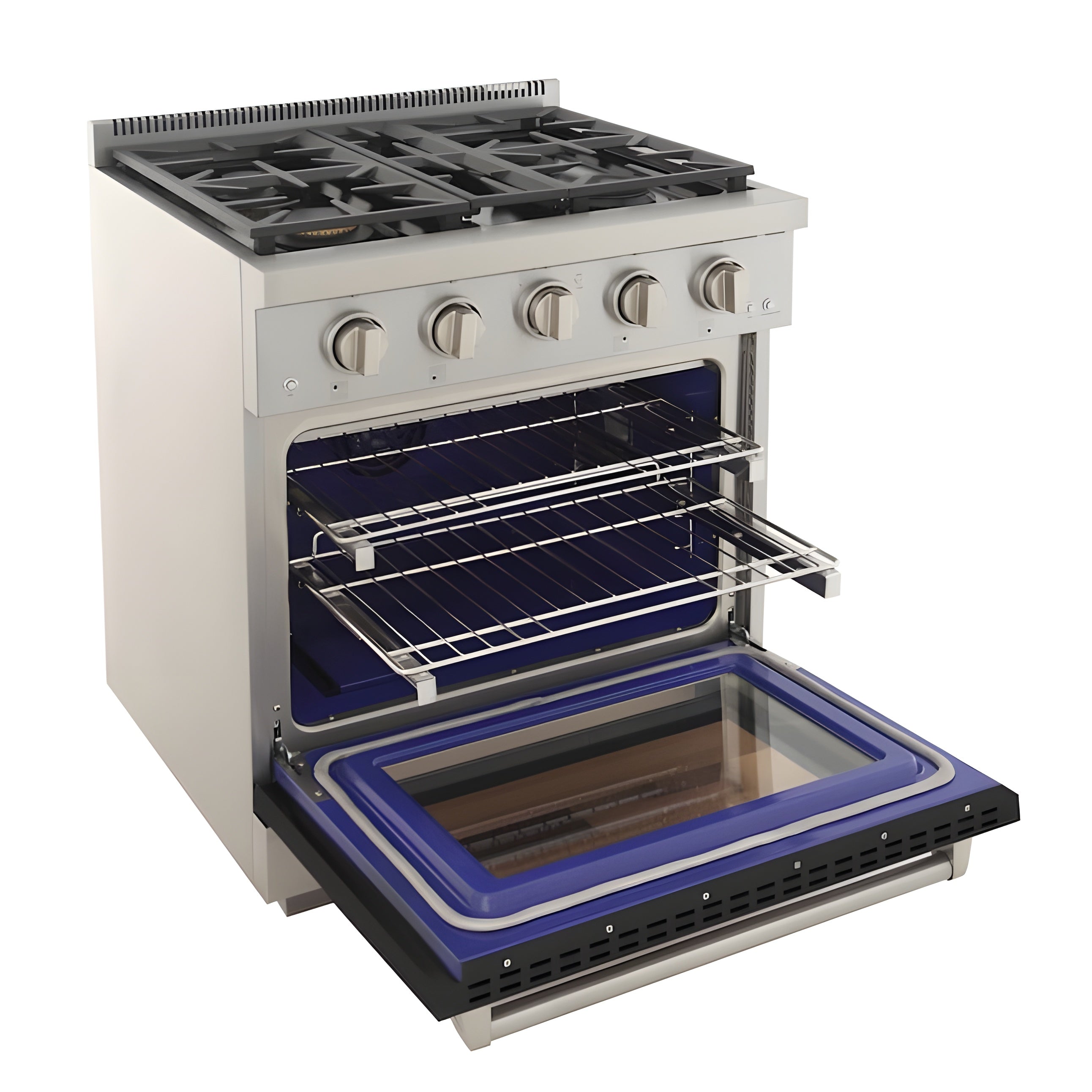 Kucht Professional 30" 4.2 cu. ft. Propane Gas Range in Black with Silver Accents - KFX300/LP-BK