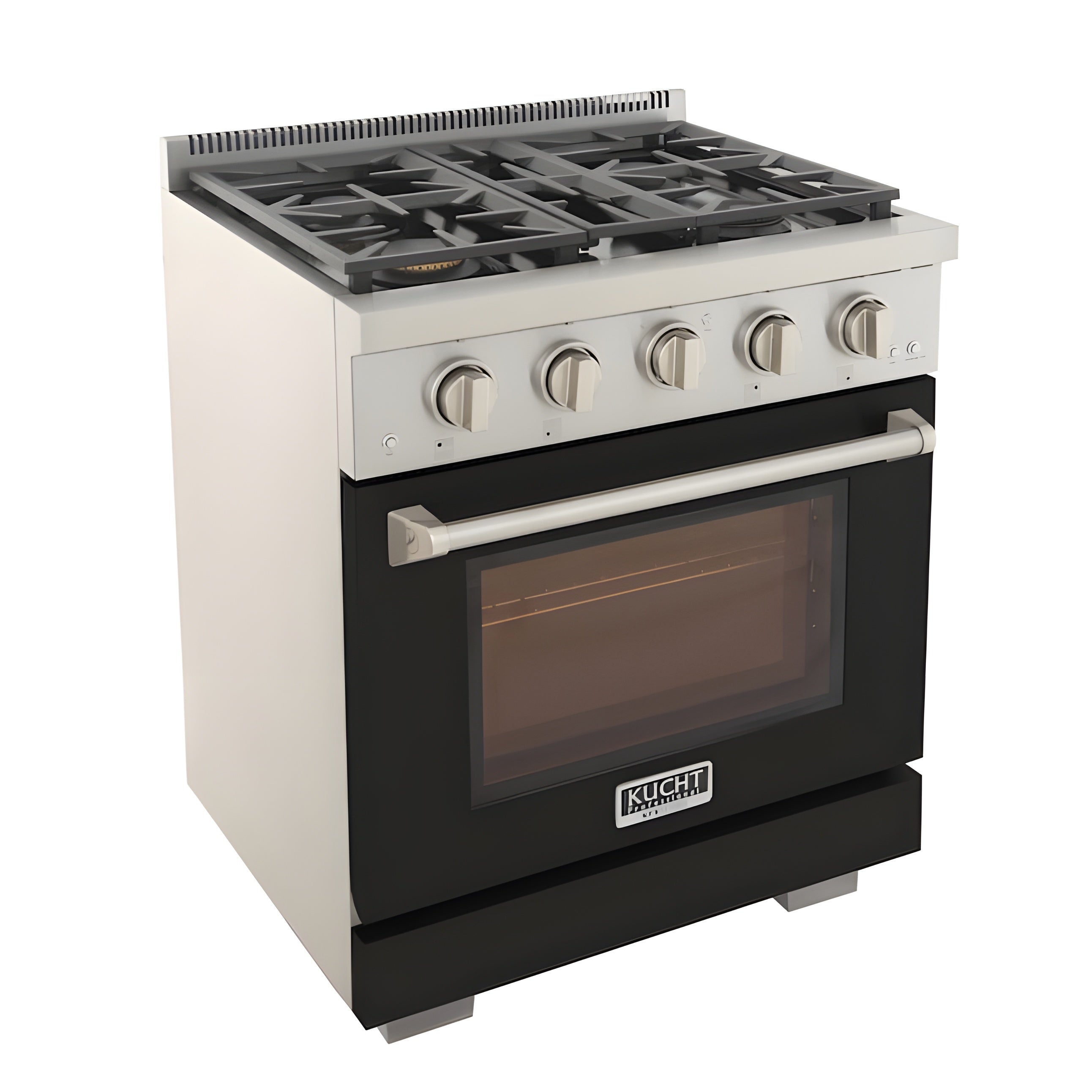 Kucht Professional 30" 4.2 cu. ft. Propane Gas Range in Black with True Simmer Burners - KFX3000X/LP-BK