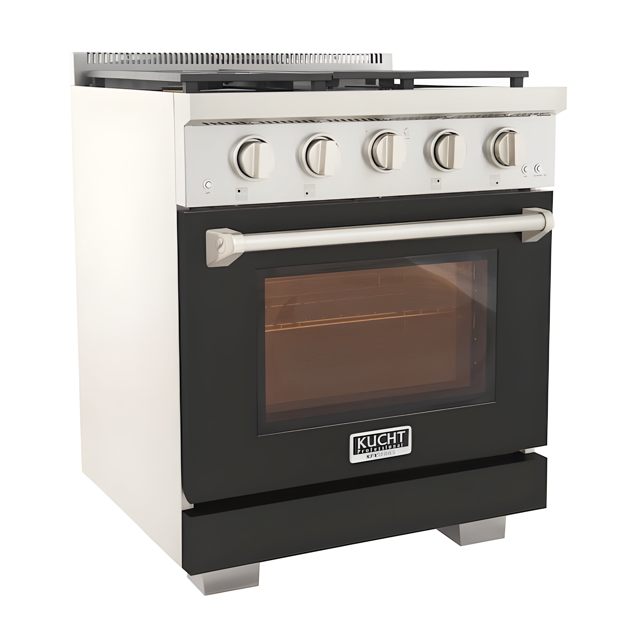 Kucht Professional 30" 4.2 cu. ft. Propane Gas Range in Black with Silver Accents - KFX300/LP-BK