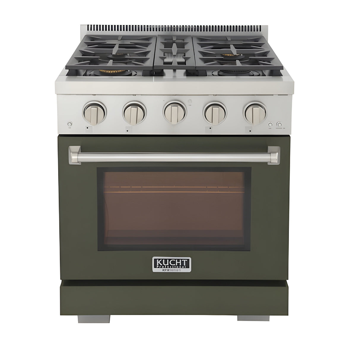 Kucht Professional 30" 4.2 cu. ft. Natural Gas Range in Olive Green with True Simmer Burners - KFX3000X-G
