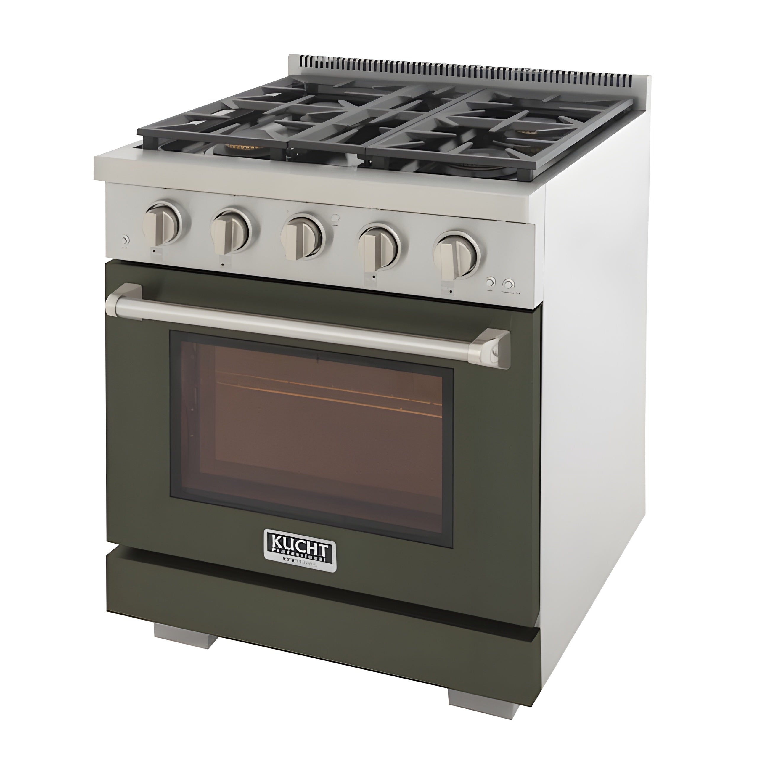 Kucht Professional 30" 4.2 cu. ft. Natural Gas Range in Olive Green with True Simmer Burners - KFX3000X-G
