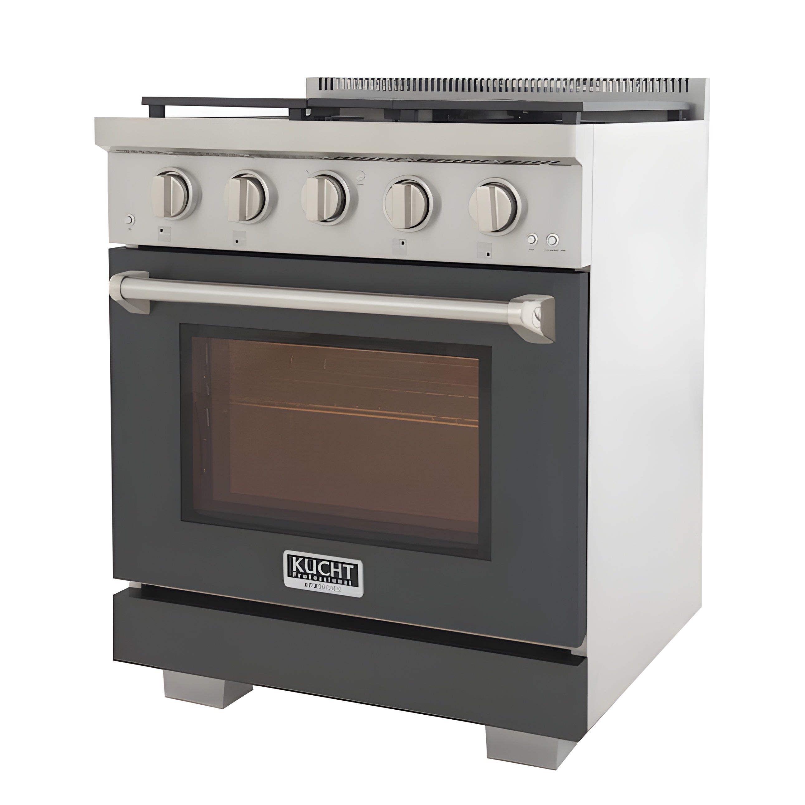Kucht Professional 30" 4.2 cu. ft. Propane Gas Range in Cement Gray with Silver Accents - KFX300/LP-GY