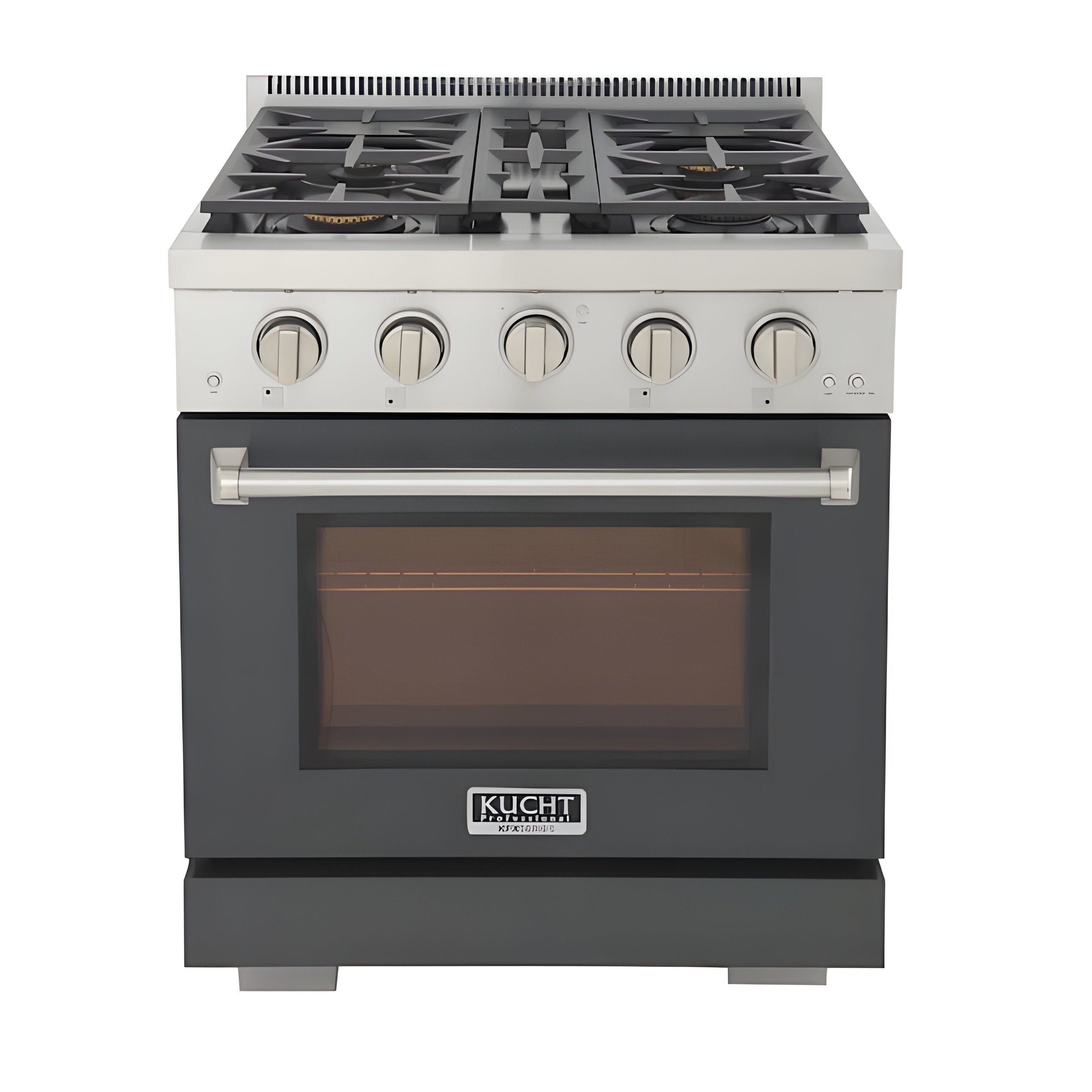 Kucht Professional 30" 4.2 cu. ft. Propane Gas Range in Cement Gray with Silver Accents - KFX300/LP-GY