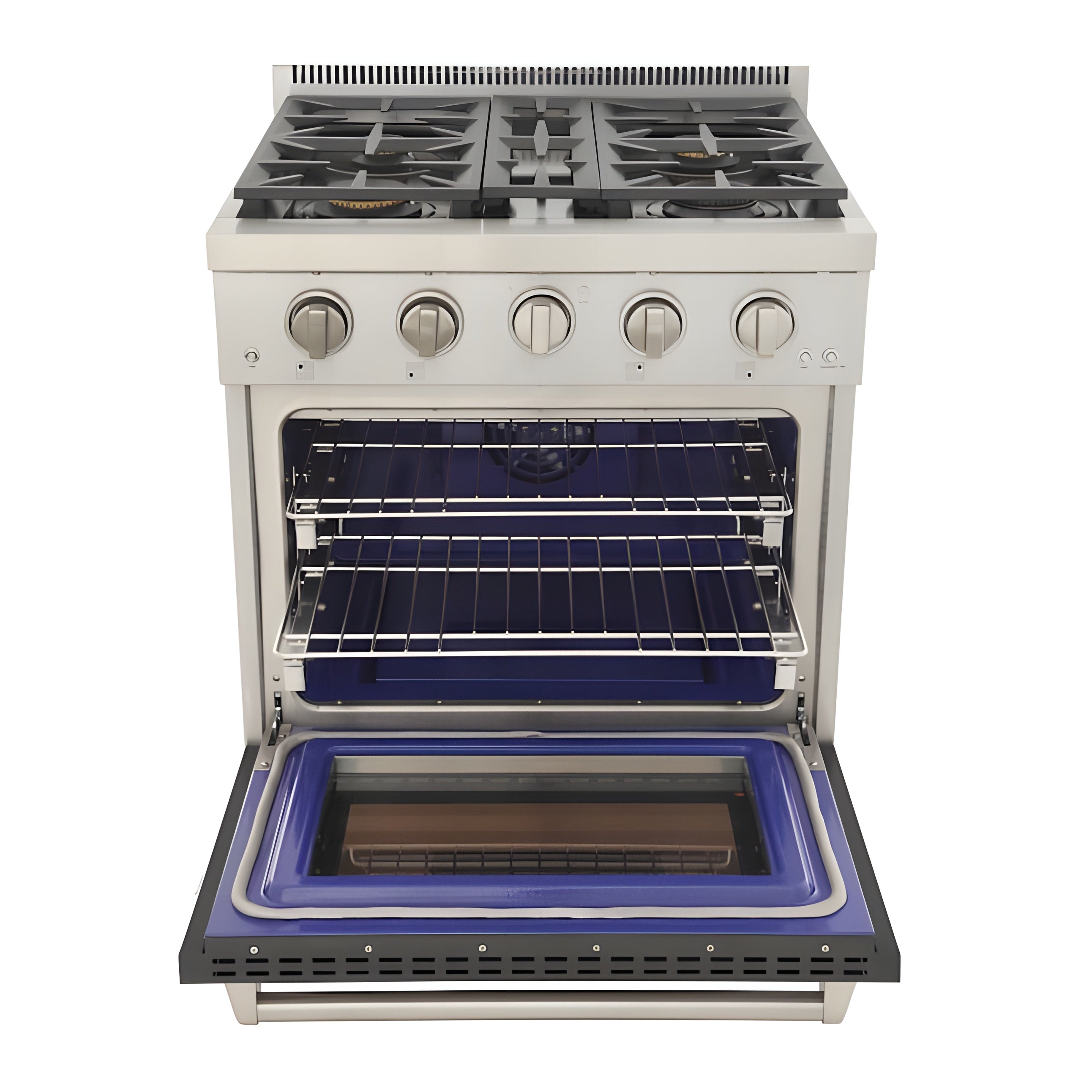 Kucht Professional 30" 4.2 cu. ft. Propane Gas Range in Cement Gray with Silver Accents - KFX300/LP-GY