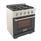Kucht Professional 30" 4.2 cu. ft. Propane Gas Range in Cement Gray with Silver Accents - KFX300/LP-GY
