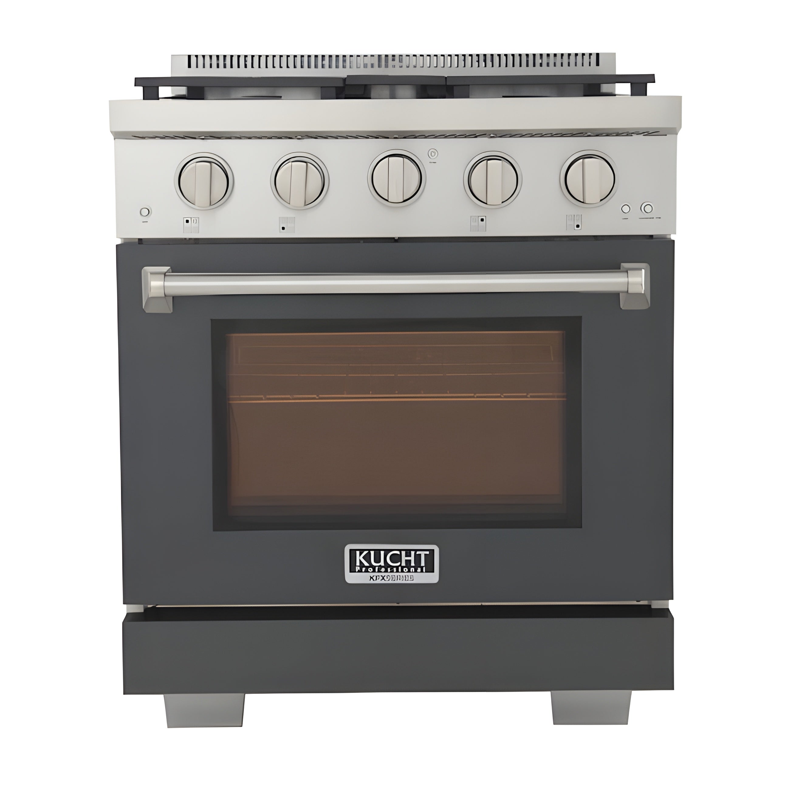 Kucht Professional 30" 4.2 cu. ft. Propane Gas Range in Cement Gray with Silver Accents - KFX300/LP-GY