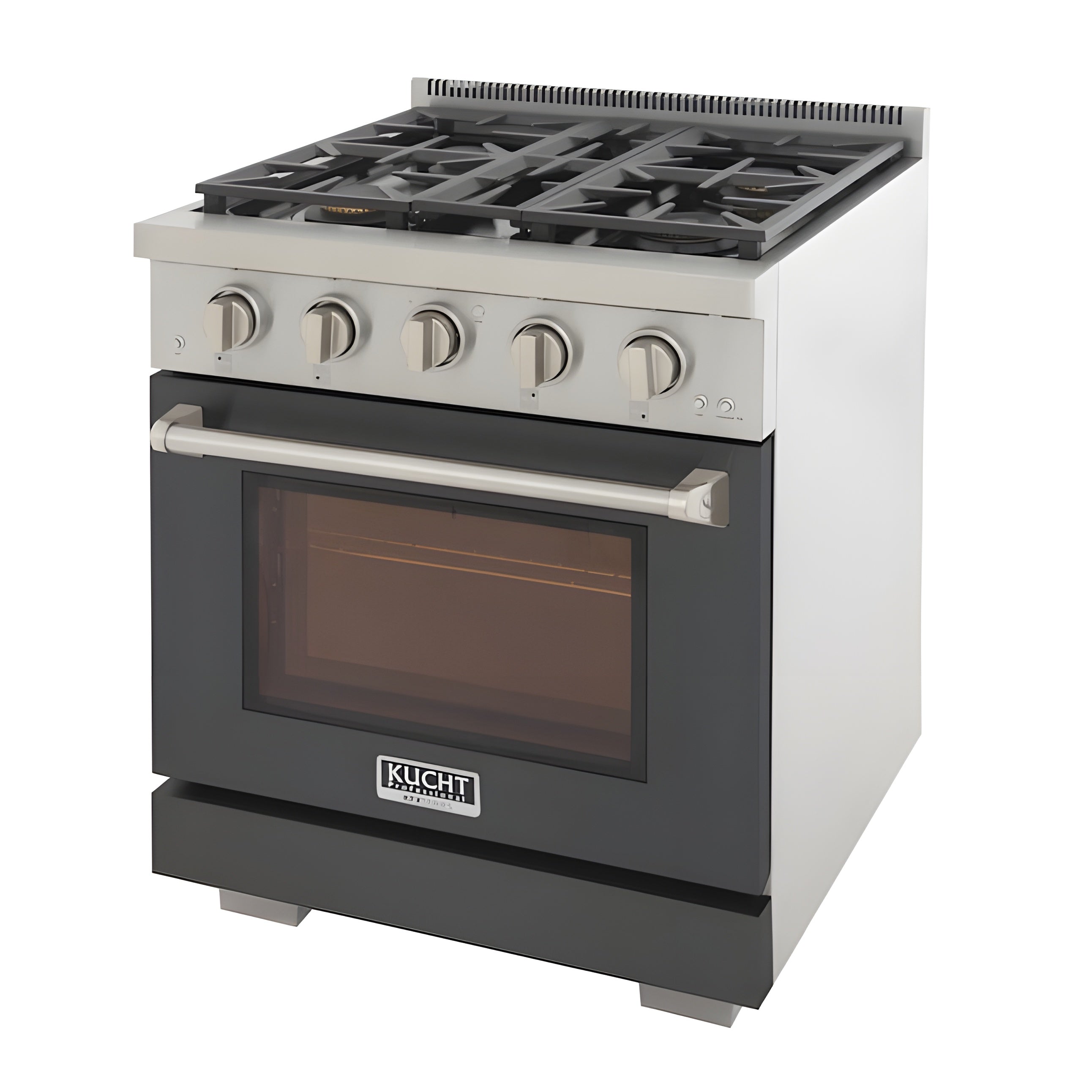 Kucht Professional 30" 4.2 cu. ft. Propane Gas Range in Cement Gray with Silver Accents - KFX300/LP-GY