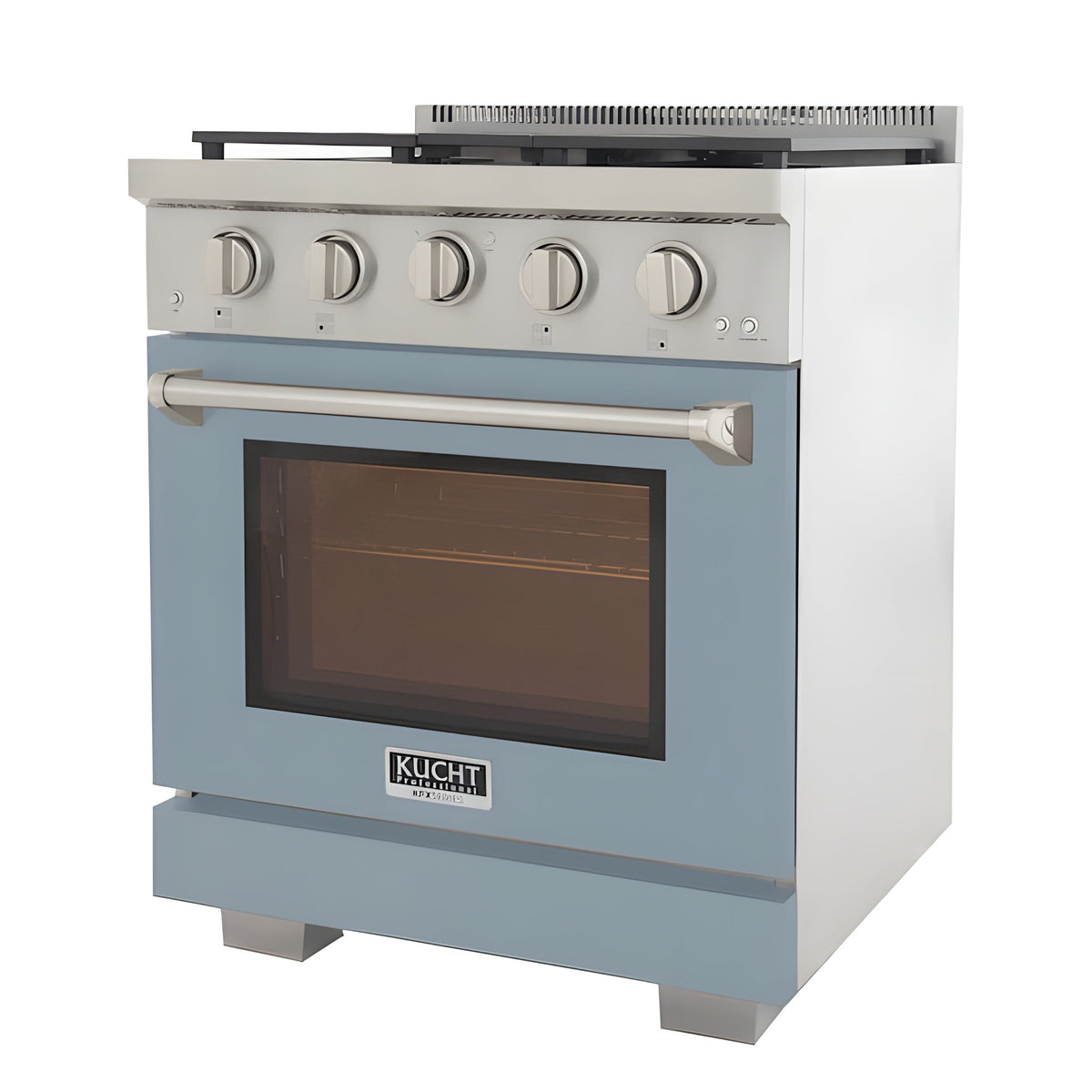 Kucht Professional 30" 4.2 cu. ft. Natural Gas Range in Light Blue with Silver Accents - KFX300-LB