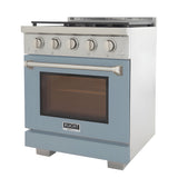 Kucht Professional 30" 4.2 cu. ft. Natural Gas Range in Light Blue with Silver Accents - KFX300-LB