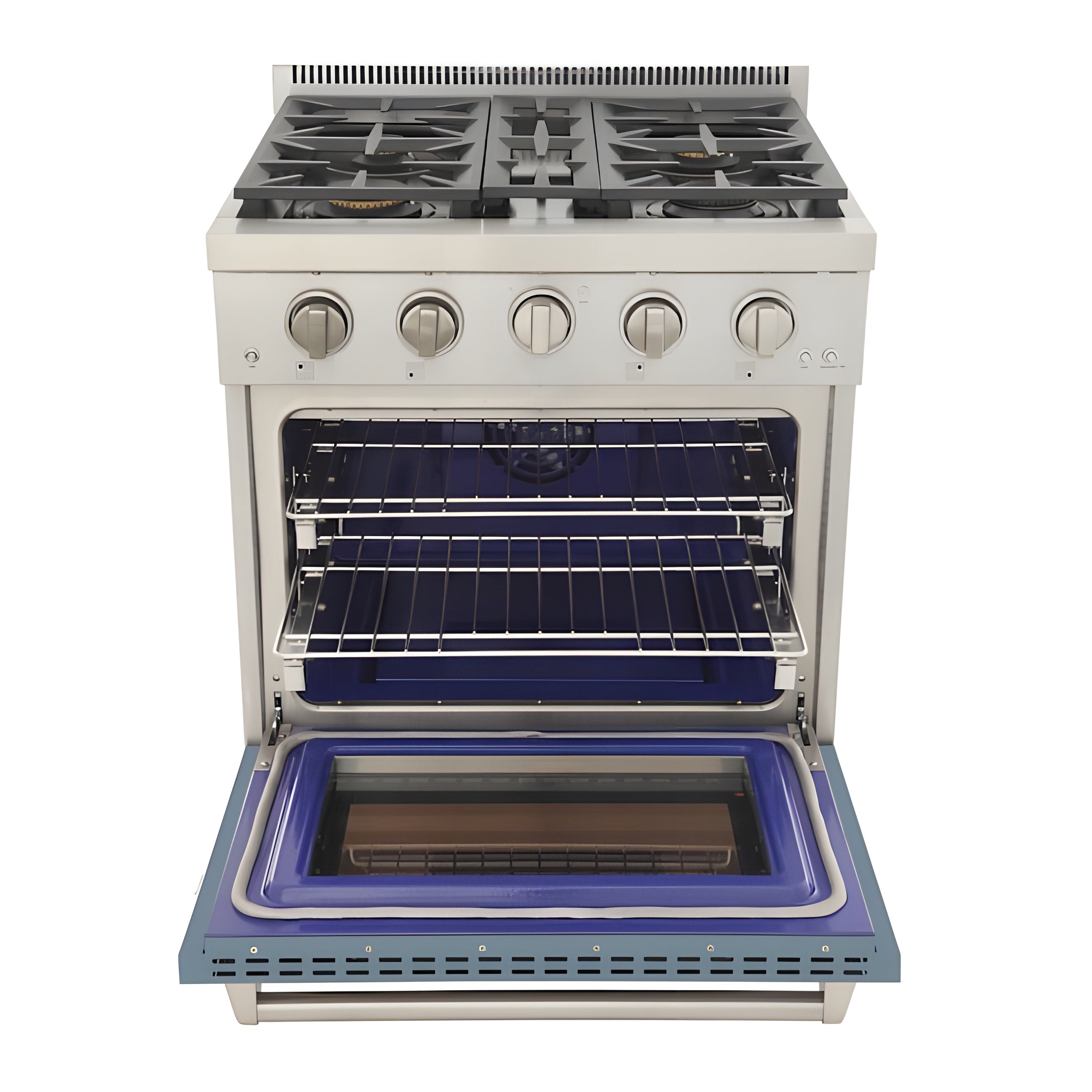 Kucht Professional 30" 4.2 cu. ft. Propane Gas Range in Light Blue with Silver Accents - KFX300/LP-LB