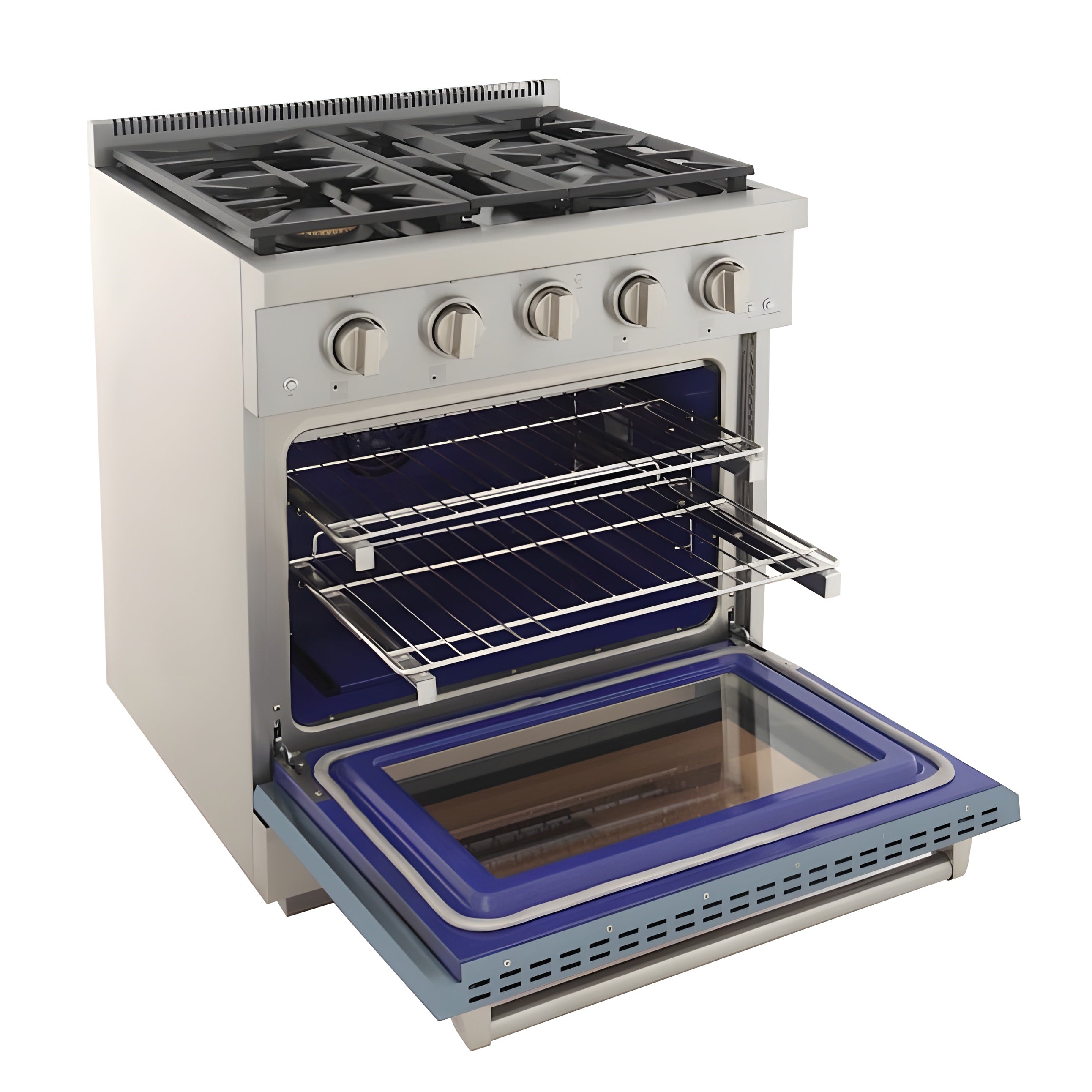 Kucht Professional 30" 4.2 cu. ft. Propane Gas Range in Light Blue with Silver Accents - KFX300/LP-LB