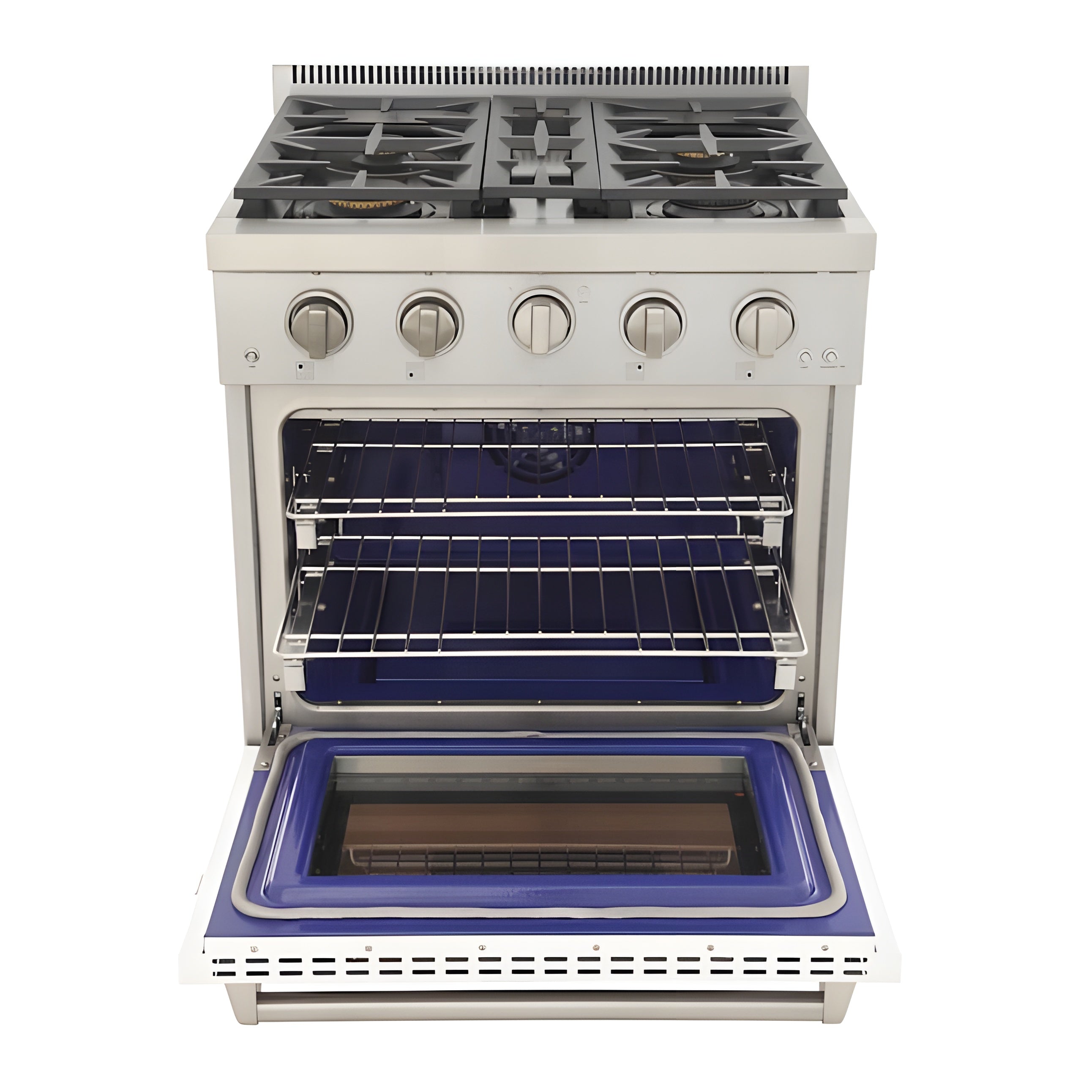 Kucht Professional 30" 4.2 cu. ft. Natural Gas Range in White with Silver Accents - KFX300-W